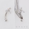 MARQUISE CZ FLOWER 316L SURGICAL STEEL CURVED BARBELL/EYEBROW